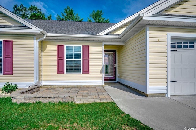 3129 Slade Dr, Conway, SC 29526 - property entrance featuring roof with shingles and a garage