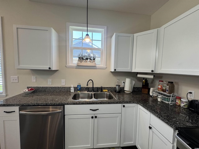 304 S Magnolia Ave, Andrews, SC 29510 - kitchen with a sink, stainless steel dishwasher, healthy amount of natural light, and white cabinets