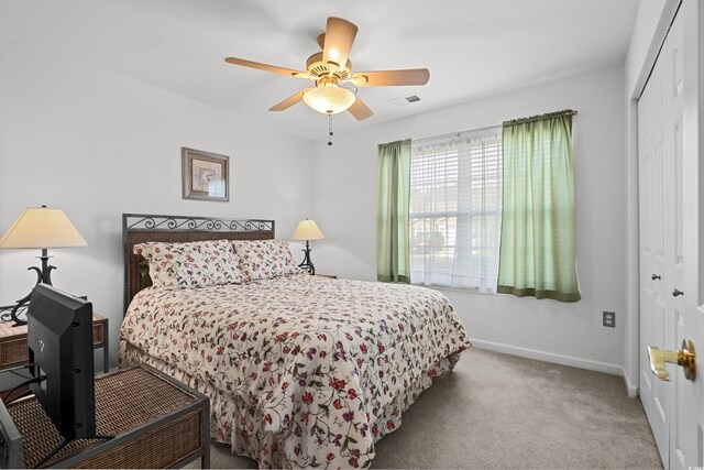 2448 Whetstone Ln, Myrtle Beach, SC 29579 - bedroom featuring a closet, carpet, baseboards, and ceiling fan