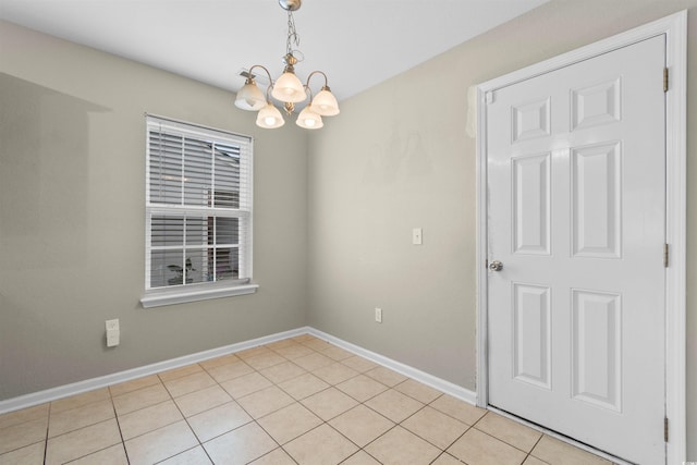 4013 Blackwolf Dr, Myrtle Beach, SC 29579 - unfurnished room featuring a chandelier, baseboards, and light tile patterned floors