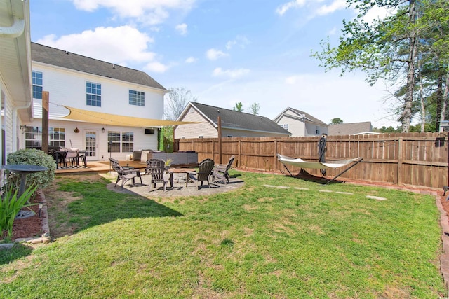 104 Clovis Cir, Myrtle Beach, SC 29579 - view of yard featuring a patio and an outdoor living space with a fire pit