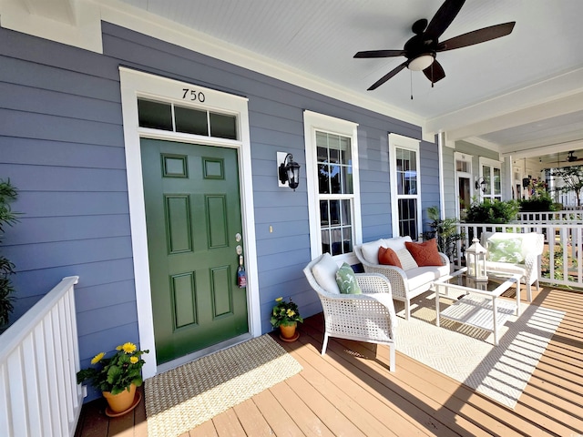 750 Shine Ave Unit 750, Myrtle Beach, SC 29577 - wooden porch with ceiling fan