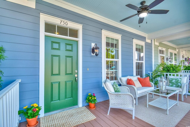 750 Shine Ave Unit 750, Myrtle Beach, SC 29577 - entrance to property featuring a porch and a ceiling fan