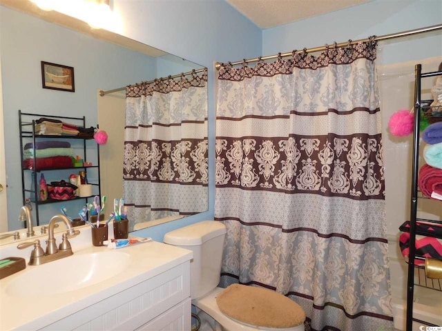 6805 Creekwatch Rd Unit 105, Myrtle Beach, SC 29588 - full bathroom with vanity, toilet, and a shower with shower curtain