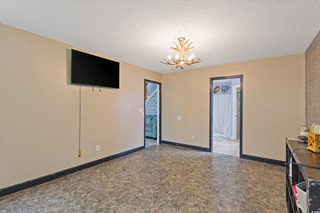 1033 Mccall Loop, Conway, SC 29526 - living area with a chandelier, baseboards, and a textured ceiling
