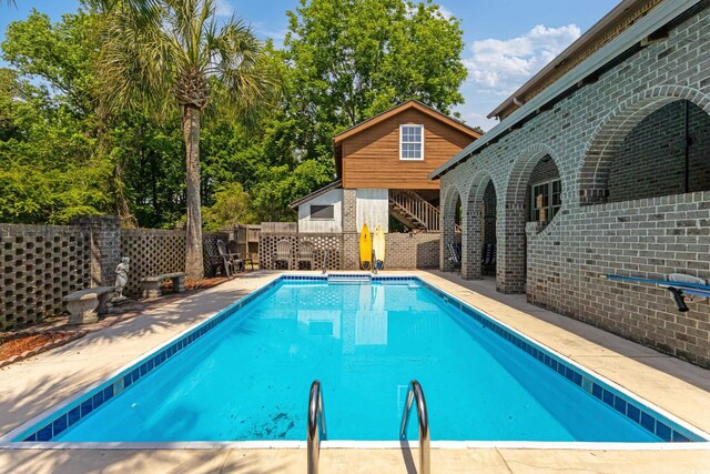 1140 Waterway Ln, Myrtle Beach, SC 29572 - view of pool featuring stairway