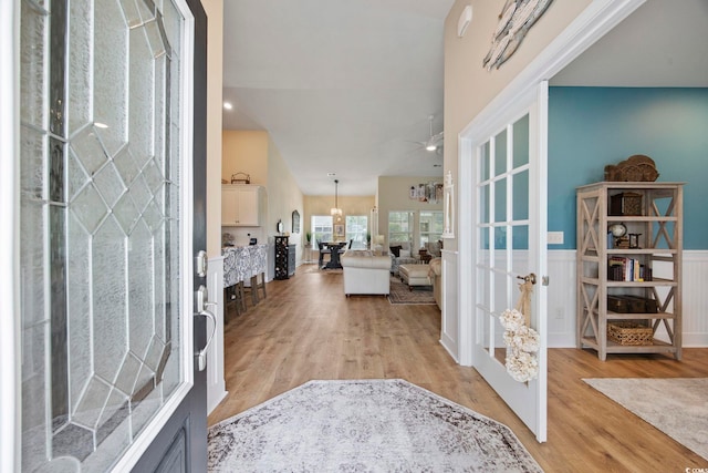 2300 Lark Sparrow St, Myrtle Beach, SC 29577 - foyer featuring light wood-style floors, a ceiling fan, and french doors