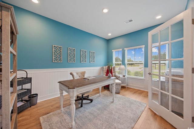 2300 Lark Sparrow St, Myrtle Beach, SC 29577 - office space featuring wainscoting, wood finished floors, and recessed lighting