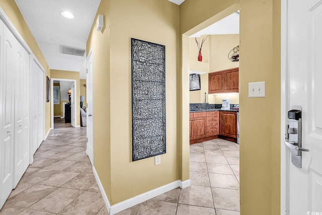 201 Westleton Dr Unit 10-I, Myrtle Beach, SC 29572 - hall with baseboards, light tile patterned floors, and recessed lighting