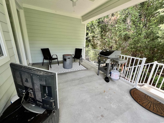 200 Ponte Vedra Dr, Murrells Inlet, SC 29576 - view of patio featuring grilling area, ceiling fan, and a balcony