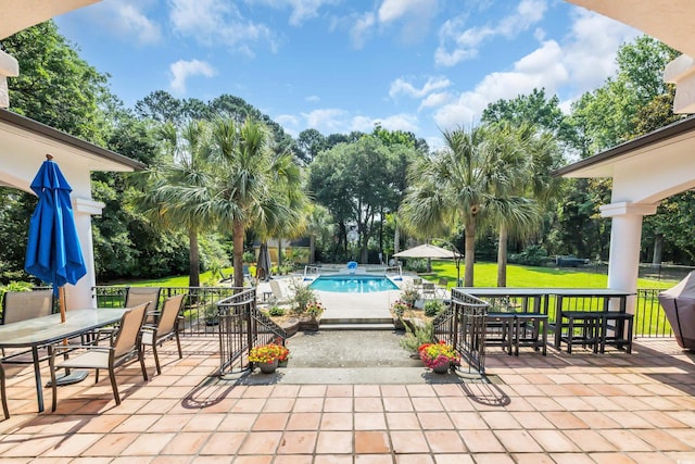 2382 Waverly Rd, Pawleys Island, SC 29585 - view of patio / terrace with outdoor dining space and view of scattered trees