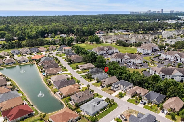2318 Via Palma Dr, North Myrtle Beach, SC 29582 - aerial view of property and surrounding area with a large body of water and nearby suburban area