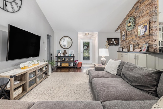 7007 Blade Beak Ln, Myrtle Beach, SC 29588 - living area with wood finished floors and high vaulted ceiling
