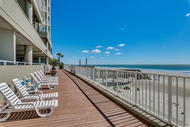 1990 N Waccamaw Dr Unit 1008, Murrells Inlet, SC 29576 - deck featuring view of water and beach