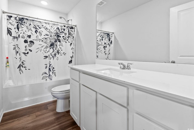 5001 Sweet Birch Ln, Conway, SC 29526 - full bathroom with toilet, vanity, wood finished floors, and shower / bath combo