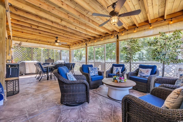 1145 Captain Hooks Way N, Myrtle Beach, SC 29582 - view of patio / terrace featuring an outdoor living space, ceiling fan, and outdoor dining area