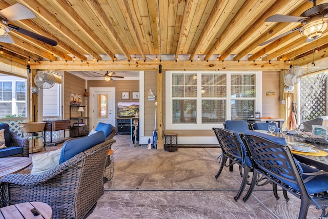 1145 Captain Hooks Way N, Myrtle Beach, SC 29582 - view of patio featuring ceiling fan, outdoor dining space, and an outdoor living space