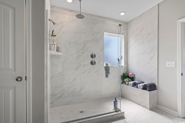 2572 Brescia St, Myrtle Beach, SC 29579 - full bathroom featuring a marble finish shower and marble finish flooring