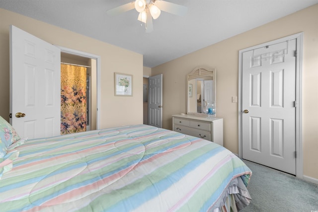 613 S 2nd Ave Unit 21D, North Myrtle Beach, SC 29582 - bedroom featuring light carpet and ceiling fan
