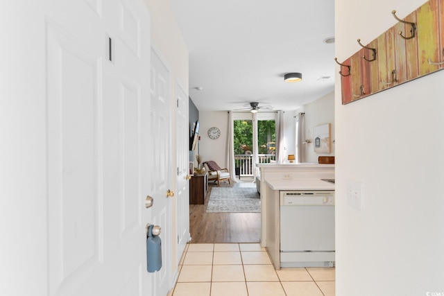 1298 River Oaks Dr Unit 5-I, Myrtle Beach, SC 29579 - foyer with a ceiling fan and light tile patterned floors