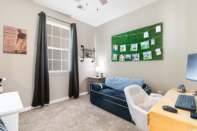 1298 River Oaks Dr Unit 5-I, Myrtle Beach, SC 29579 - carpeted office featuring ceiling fan and baseboards