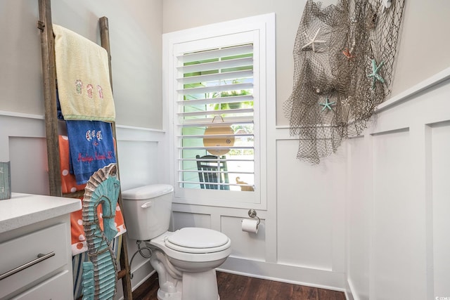 769 Country Club Dr, Pawleys Island, SC 29585 - bathroom featuring wood finished floors, toilet, and vanity