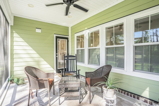 769 Country Club Dr, Pawleys Island, SC 29585 - sunroom / solarium featuring ceiling fan