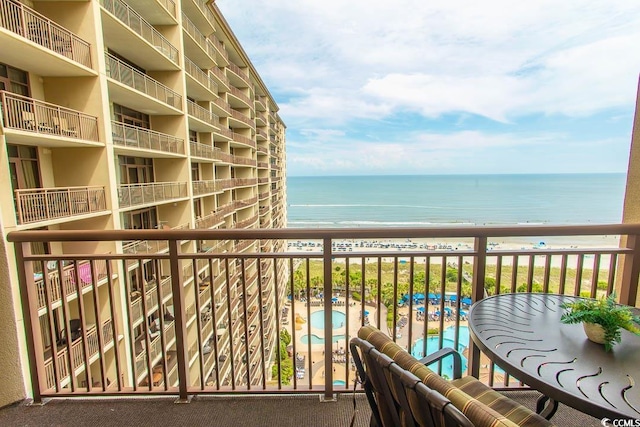 100 N Beach Blvd Unit 1511, North Myrtle Beach, SC 29582 - balcony with a water view and view of pool