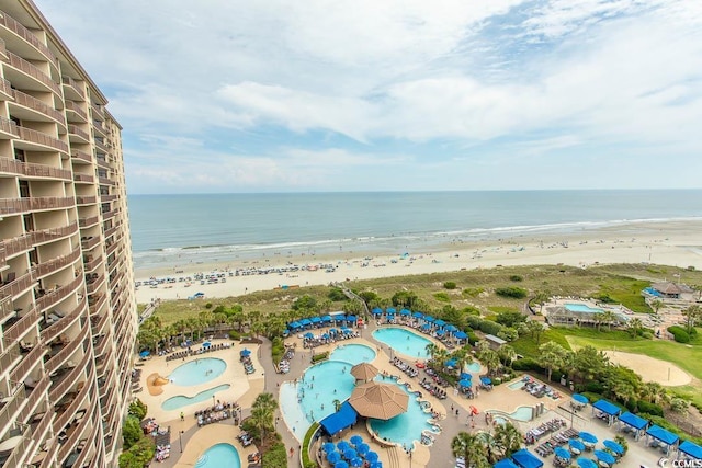 100 N Beach Blvd Unit 1511, North Myrtle Beach, SC 29582 - bird's eye view of a pool area and waterfront with a beach