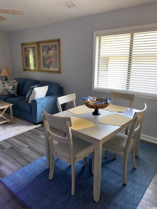 4107 Pinehurst Cir Unit Dd-15, Little River, SC 29566 - dining area with wood finished floors and ceiling fan