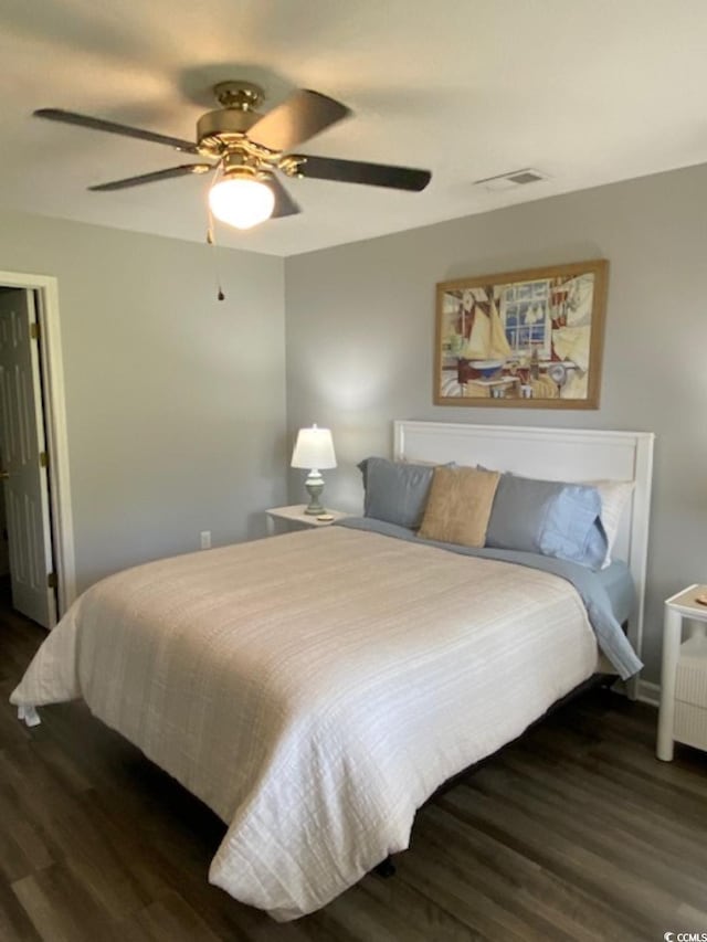 4107 Pinehurst Cir Unit Dd-15, Little River, SC 29566 - bedroom with wood finished floors and ceiling fan