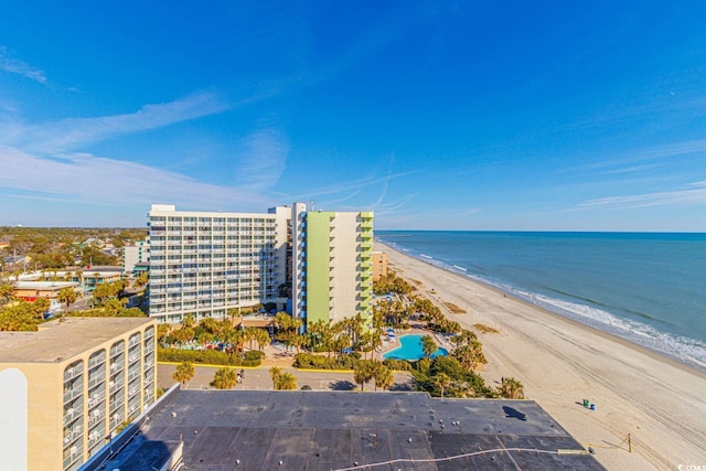 1207 Ocean Blvd S Unit 20802, Myrtle Beach, SC 29577 - aerial view of waterfront with a beach, a pool, and apartment complex