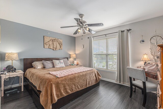 117 Butkus Dr Unit 6, Myrtle Beach, SC 29588 - bedroom featuring baseboards, dark wood-style floors, and ceiling fan