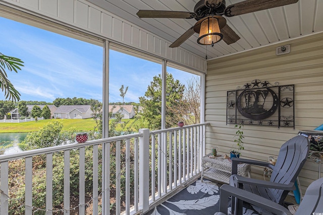 117 Butkus Dr Unit 6, Myrtle Beach, SC 29588 - sunroom / solarium featuring a ceiling fan