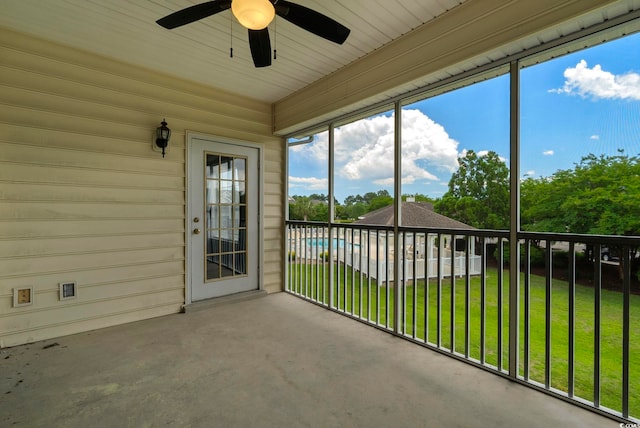 4430-G Montrose Ln Unit G, Myrtle Beach, SC 29579 - unfurnished sunroom with ceiling fan