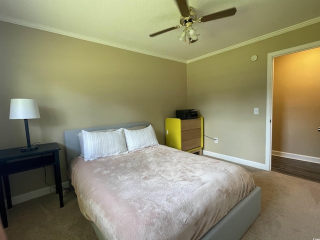 4637 Dogwood St, Loris, SC 29569 - carpeted bedroom featuring ornamental molding, baseboards, and a ceiling fan