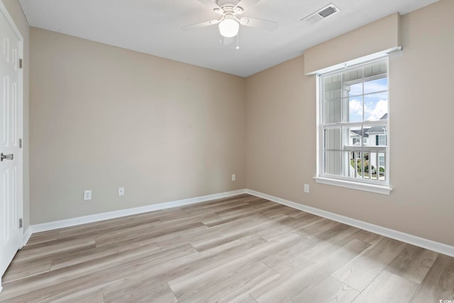 4924 Pond Shoals Ct Unit 201, Myrtle Beach, SC 29579 - unfurnished room with ceiling fan, light wood-style flooring, and baseboards