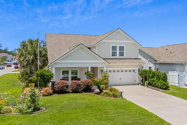 450 Oaklanding Ln, Murrells Inlet, SC 29576 - view of front of home with concrete driveway, a front lawn, and roof with shingles
