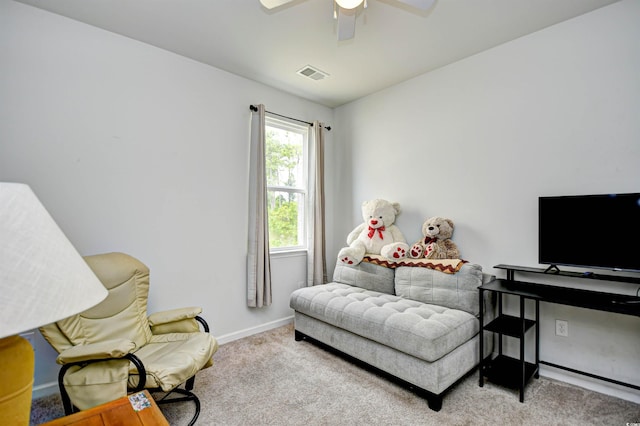 2315 Blackthorn Dr, Conway, SC 29526 - living area featuring carpet floors and a ceiling fan