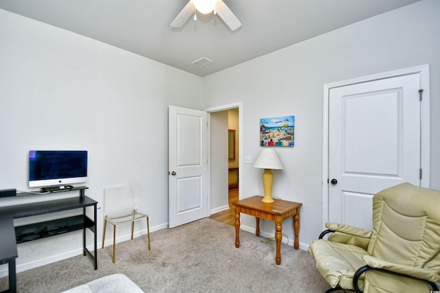 2315 Blackthorn Dr, Conway, SC 29526 - home office featuring carpet floors and ceiling fan