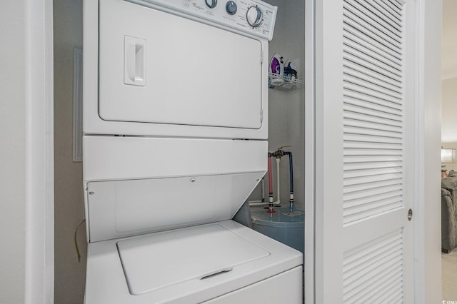 6253 Catalina Dr Unit 1523, North Myrtle Beach, SC 29582 - laundry room featuring stacked washer / drying machine