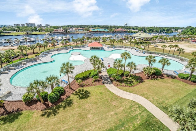 6253 Catalina Dr Unit 1523, North Myrtle Beach, SC 29582 - drone / aerial view of a large body of water and a pool
