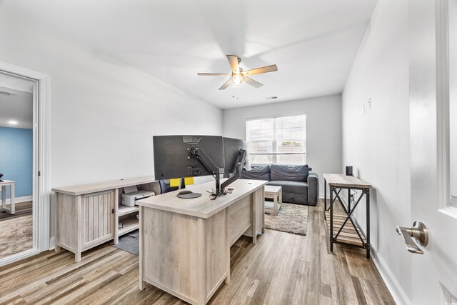 1008 Mary Read Dr, North Myrtle Beach, SC 29582 - office area with light wood-type flooring and ceiling fan
