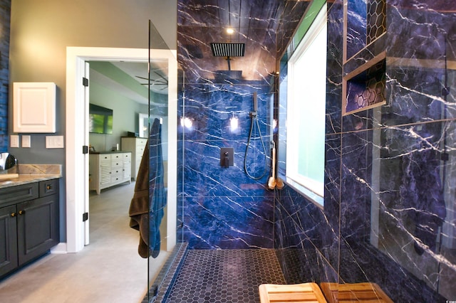 5718 Herring Gull Cir N, Myrtle Beach, SC 29582 - bathroom with a marble finish shower and vanity