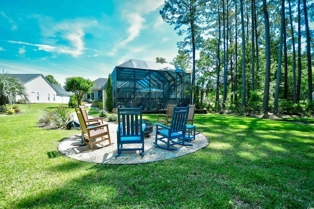 5718 Herring Gull Cir N, Myrtle Beach, SC 29582 - view of green lawn with glass enclosure