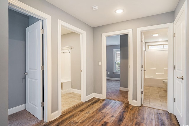 2004 Potomac Ct, Myrtle Beach, SC 29579 - hallway with dark wood-style floors, baseboards, and recessed lighting
