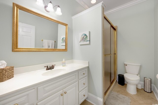113 Trotter Trl, Georgetown, SC 29440 - full bath featuring vanity, a stall shower, toilet, baseboards, and tile patterned floors