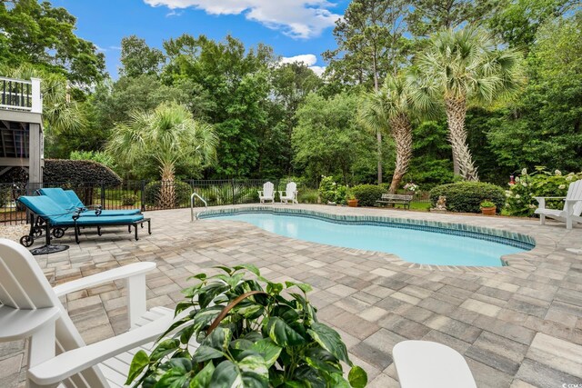 113 Trotter Trl, Georgetown, SC 29440 - view of pool with a patio area and view of wooded area