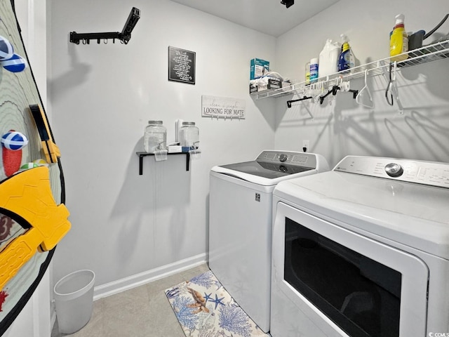 2230 Ainsley Dr, Little River, SC 29566 - laundry area featuring separate washer and dryer and baseboards
