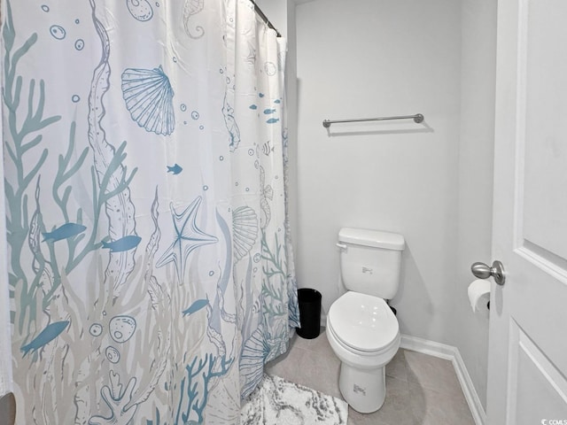 2230 Ainsley Dr, Little River, SC 29566 - full bath with tile patterned floors and a shower with shower curtain